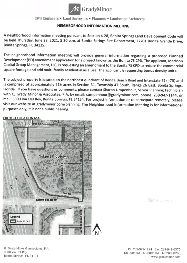 Picture of sample neighborhood information notice.